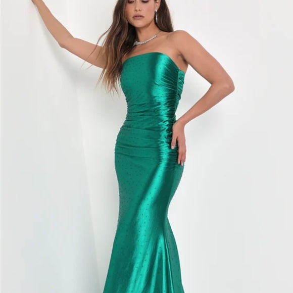 lulus green bedazzled dress - Picture 3 of 4